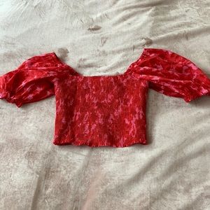 OLIVIACEOUS cropped floral print top